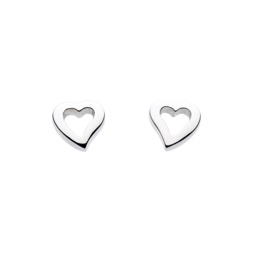 Dew Stu Dinky Simplistic Open Heart Studs Earrings