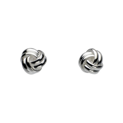 Dew Silver Rounded Knot Studs Earrings