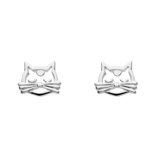 Dew Stu Dinky Whiskers Feline Face Studs Earrings