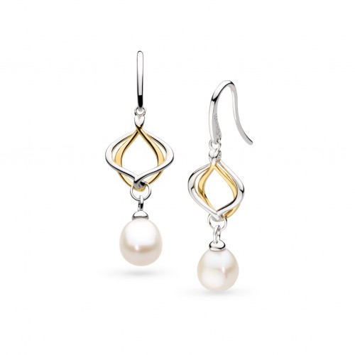 Kit Heath Silver Alicia Golden Pearl Drop Earrings Kit Heath Silver Alicia Golden Pearl Drop Earrings