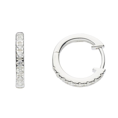 Dew Silver CZ Huggie Earrings
