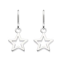 Dew Silver Chunky Star Drop Earrings