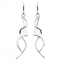 Dew Silver Lobster Claw Drop Earrings