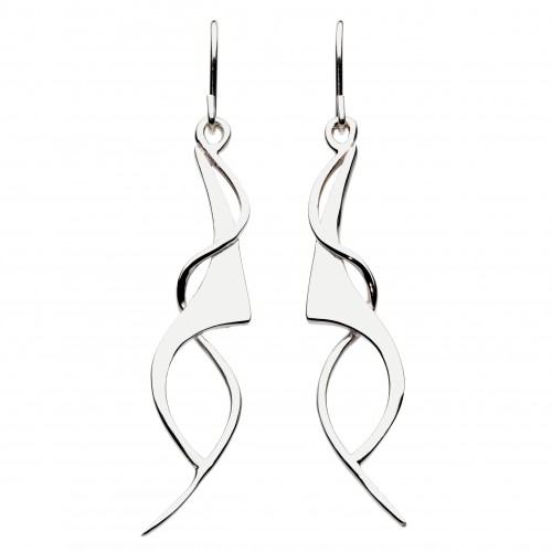 Dew Silver Lobster Claw Drop Earrings