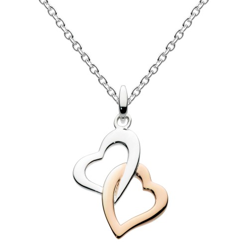 Dew Silver Interlinking Hearts Pendant