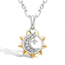 Revival Celeste Sun, Moon & Star Spinner Necklace