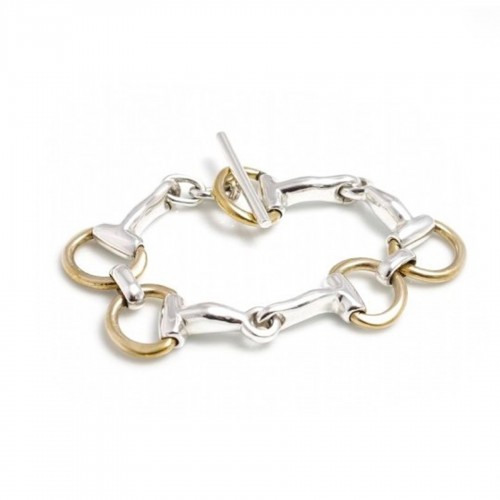Hiho Silver Large Gold Plated Snaffle Bracelet Hiho Silver Large Gold Plated Snaffle Bracelet