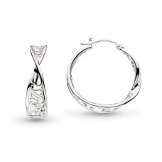 Kit Heath Sterling Silver Blossom Flourish Twist Hoop Earrings
