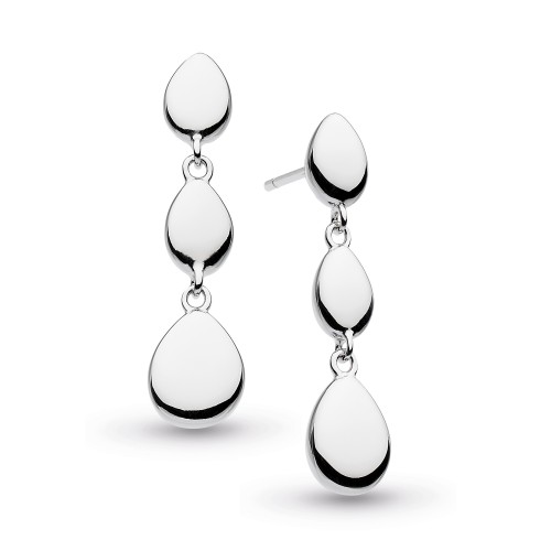 Kit Heath Silver Coast Pebble Linking Drop Earrings