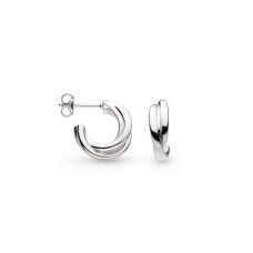 Kit Heath Silver Bevel Trilogy Hoop Earrings