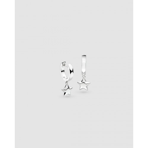 Kit Heath Silver Rox Little Rock Star Hoop Drop Earrings