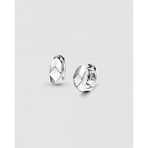 Kit Heath Silver Glint Geo Wide Hoop Earrings Kit Heath Silver Glint Geo Wide Hoop Earrings
