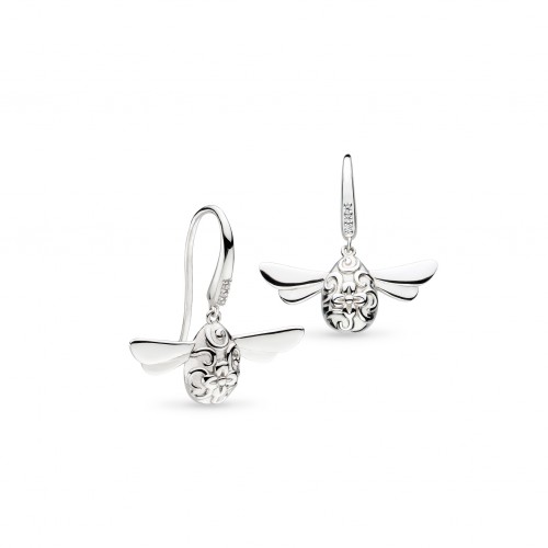 Kit Heath Silver Blossom Flyte Honey Bee Glitz Earrings