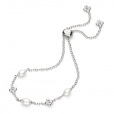 Blossom Flyte Silver Honey Flower Pearl Toggle Bracelet