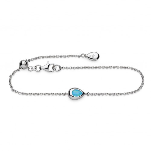 Kit Heath Silver Coast Pebble Blue Opal Slider Bracelet