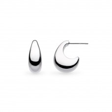 Kit Heath Silver Coast Pebble Smooth Grande Hoop Earrings