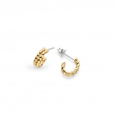 Kit Heath Silver Marina Rope Golden Stud Hoop Earrings