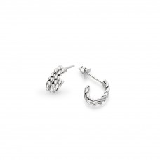 Kit Heath Silver Marina Rope Stud Hoop Earrings