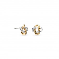 Kit Heath Silver Marina Rope Knot Golden Stud Earrings