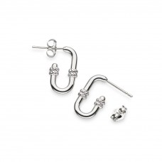 Kit Heath Silver Marina Rope Bar Link Stud Hoop Earrings