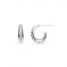 Kit Heath Silver Marina Rope Band Hoop Earrings