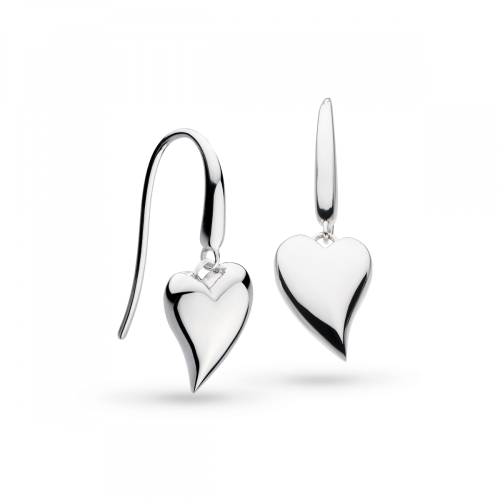 Kit Heath Silver Desire Lust Heart Drop Earrings