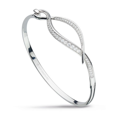 Kit Heath Silver Entwine Twine Twist Cz Bangle 