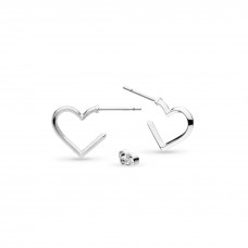 Kit Heath Silver Love Silver Heart Hoop Earrings