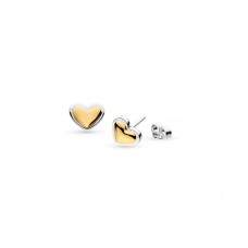 Kit Heath Silver Heart of Gold Stud Earrings