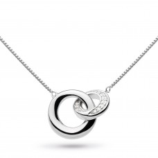 Kit Heath Silver Bevel Cirque Cz Pave Link Necklace