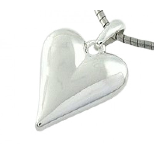 LBJ Silver solid Heart Pendant 