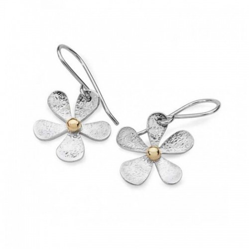 Linda Macdonald Silver Daisy Drop Earrings