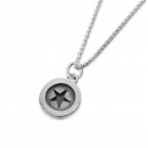Linda Macdonald Silver Star Button Necklace