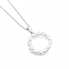 Sea Gems Silver Open Circle Heart Pendant