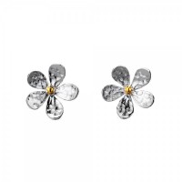Silver Medium Textured Daisy Studs Silver Medium Textured Daisy Studs