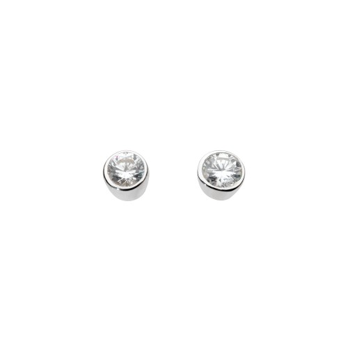 Dew Stu Small Round CZ Studs Earrings