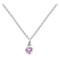 Dew Silver Dinky Small Amethyst Heart Pendant