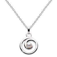 Dew Silver Freshwater Pearl Spiral Pendant