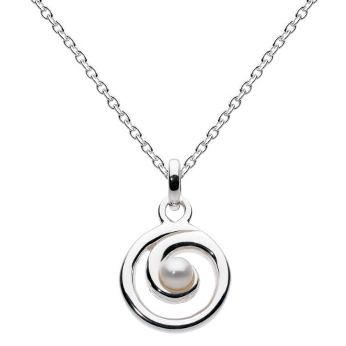 Dew Silver Freshwater Pearl Spiral Pendant