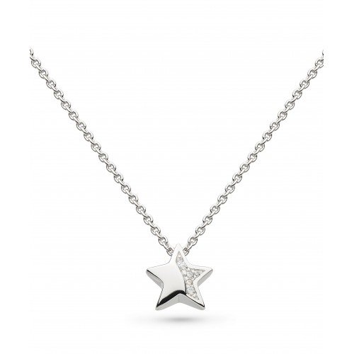 Kit Heath Silver Miniature Sparkle Cz Shining Star Necklace