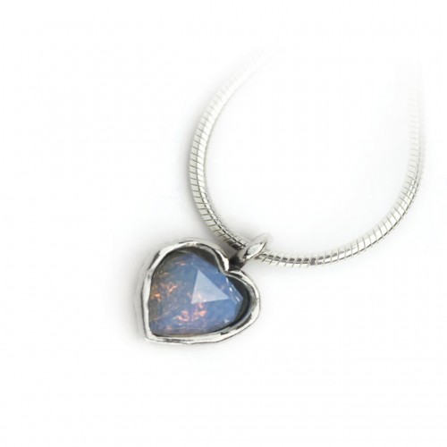 Aviv Silver Opalite Heart Pendant